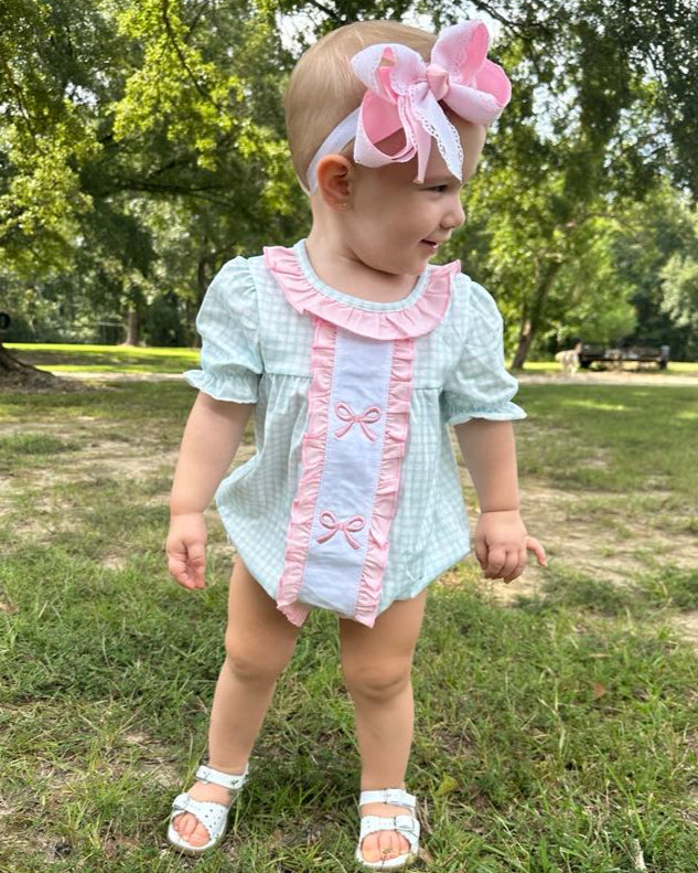 Bow Gingham Ruffle