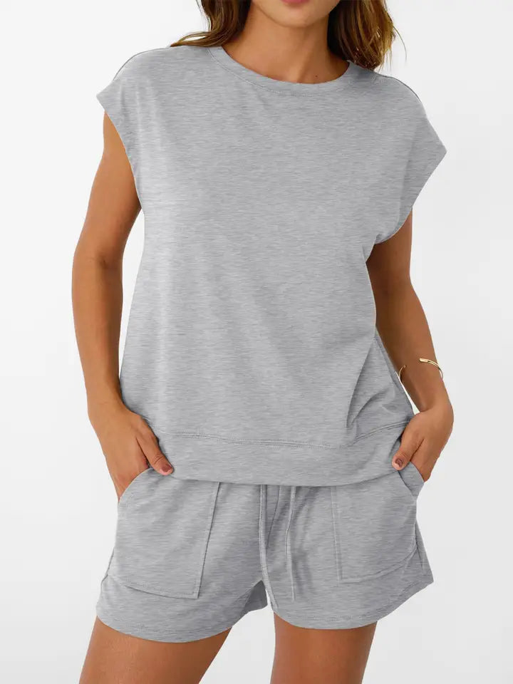 Round Neck Short Sleeve Set