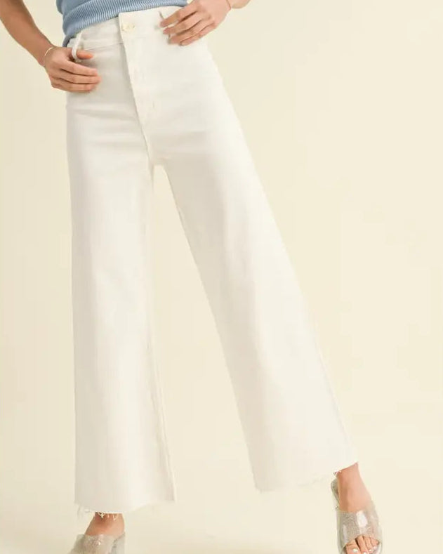 Cream Straight Leg Pants