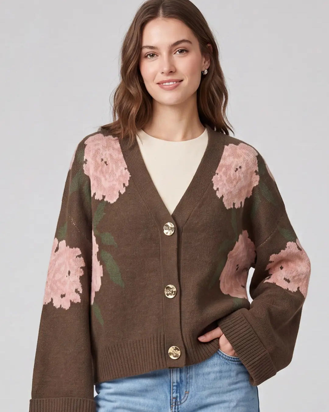 Floral Knit Cardigan