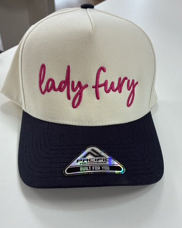 LF Ivory/Navy Cursive Pink Hat
