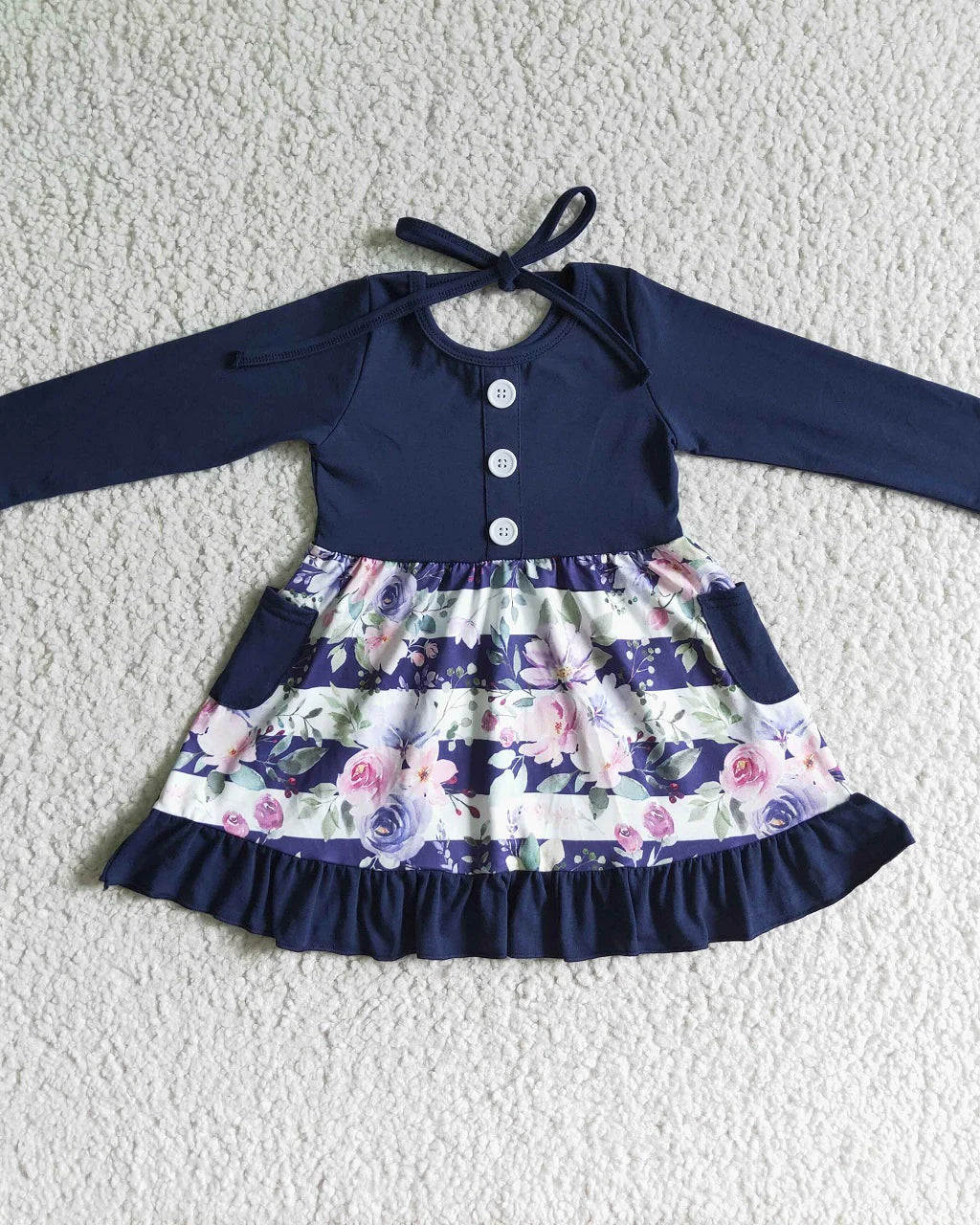 Floral Ruffle Pocket Dress