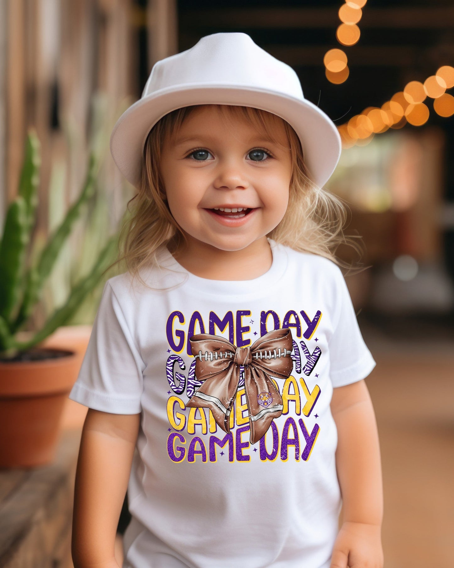Game Day Layered Tod. White Tee