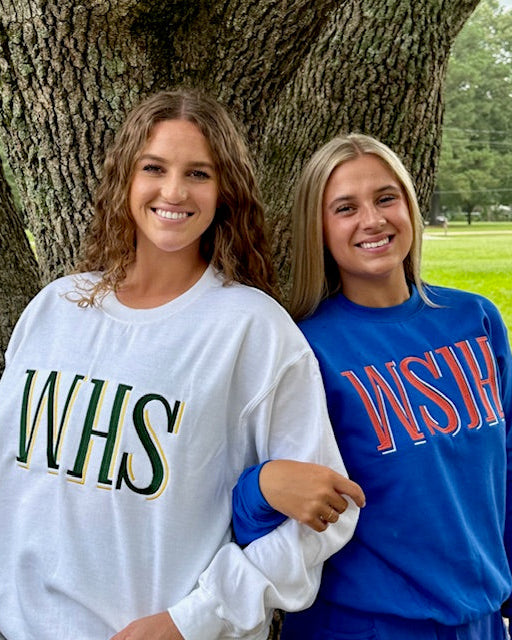 WHS Embroidered Adult white Sweatshirt