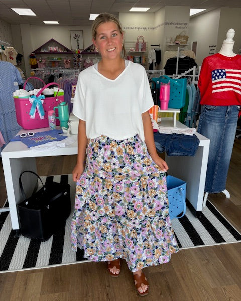 Boho Floral Skirt