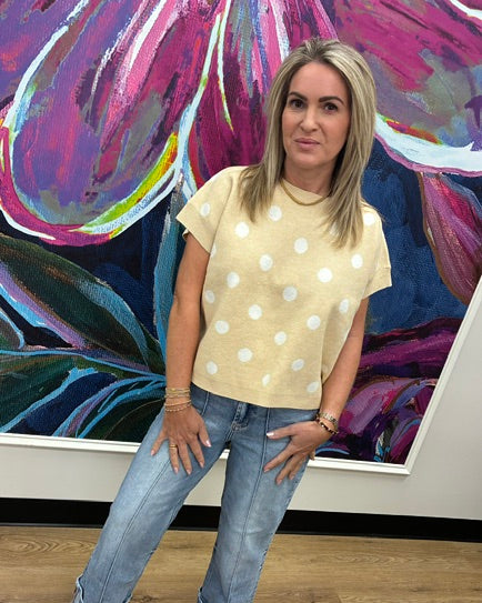 Polka Dot Knit Top