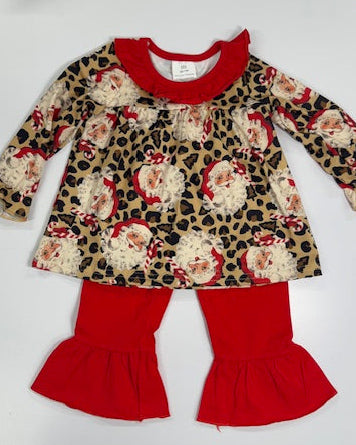 Santa Leopard Romper Dress