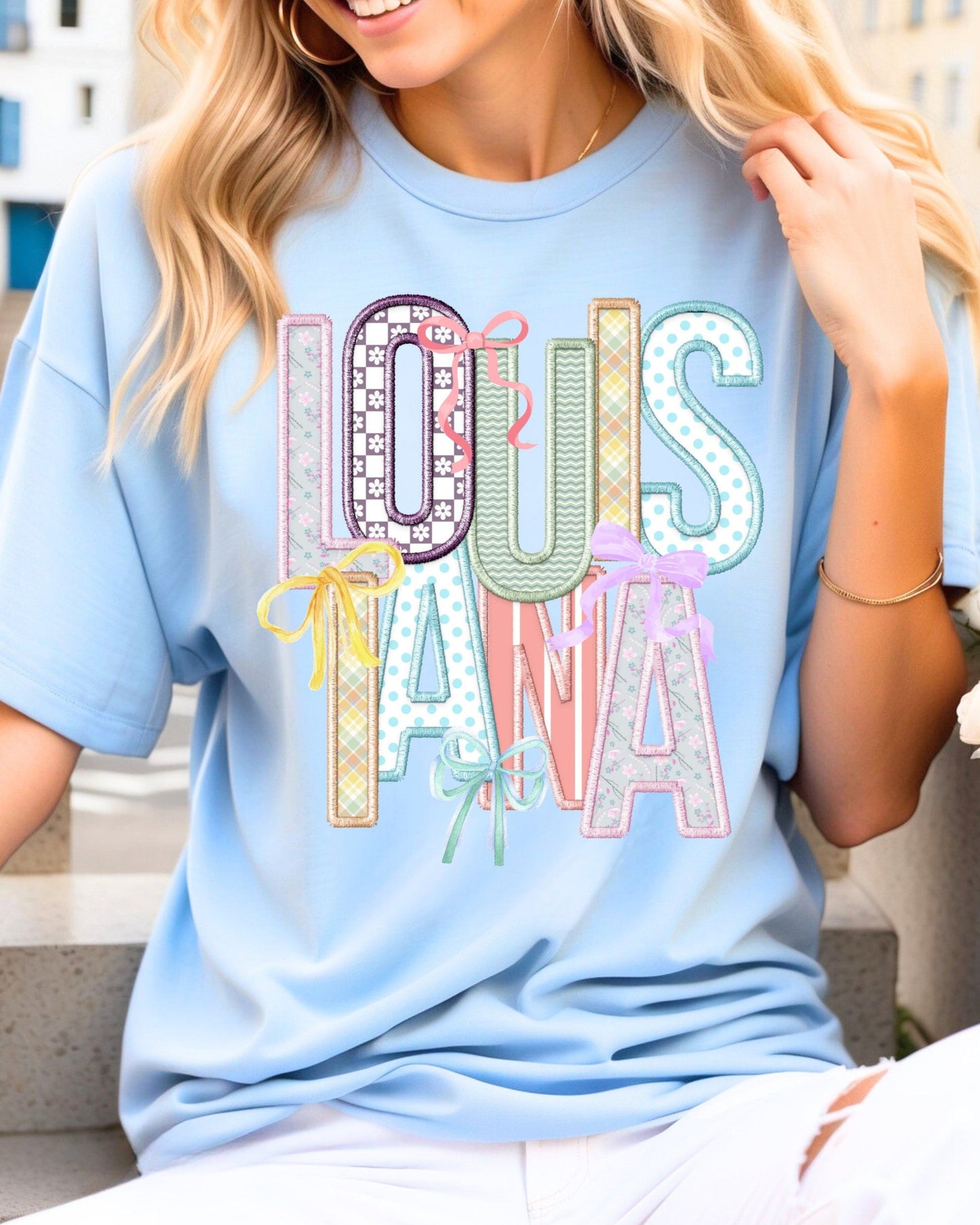La Bows Adult Blue Tee