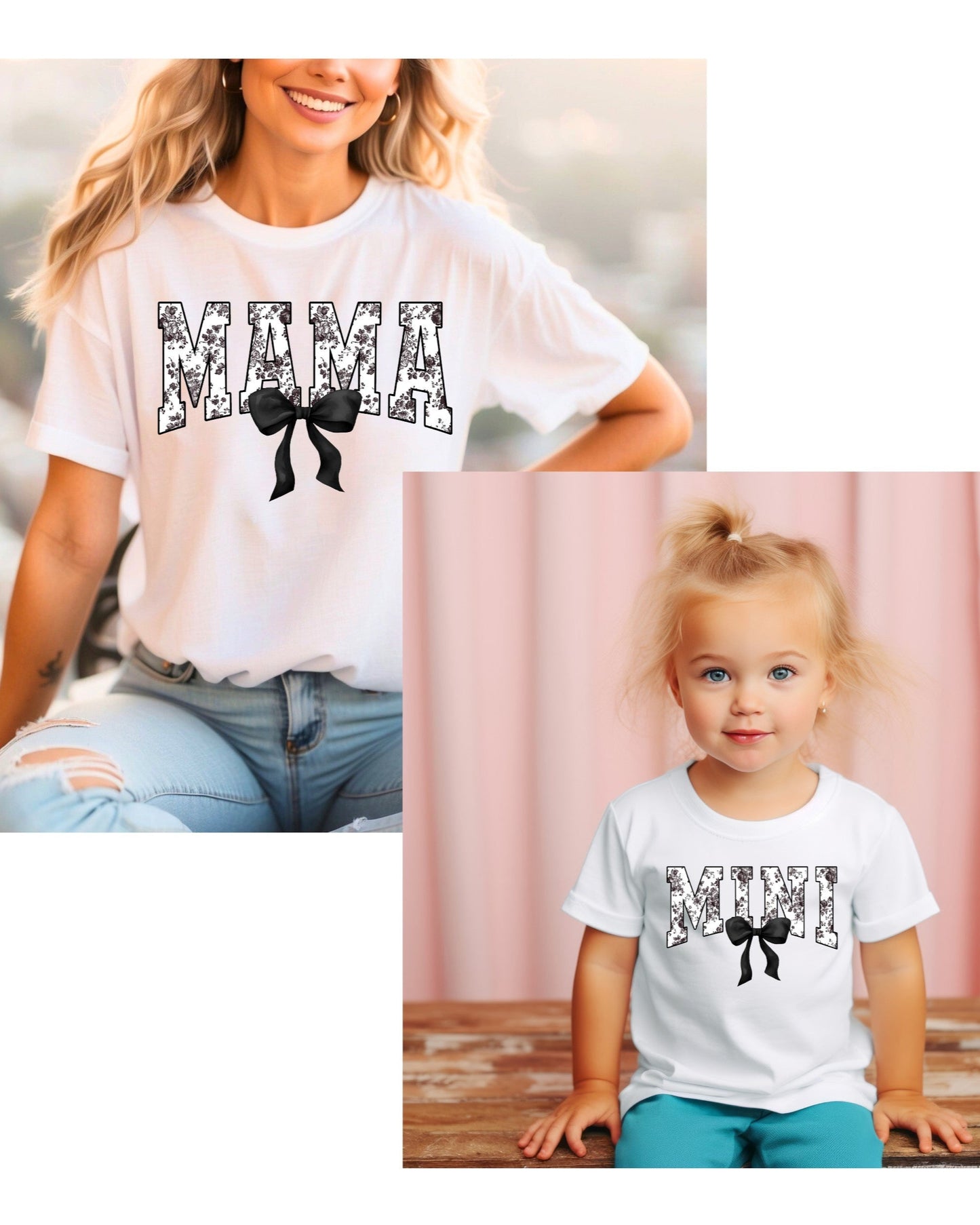 Ma/Mini Floral Bow Mom & Me Tee