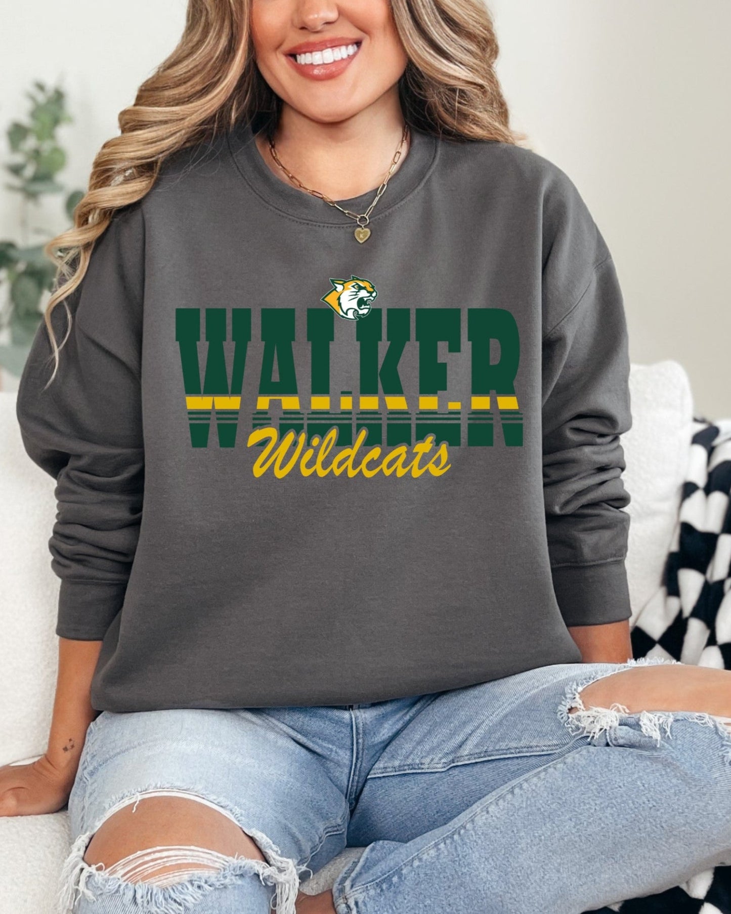 Walker Sliced Adult Charcoal Sweatshirt