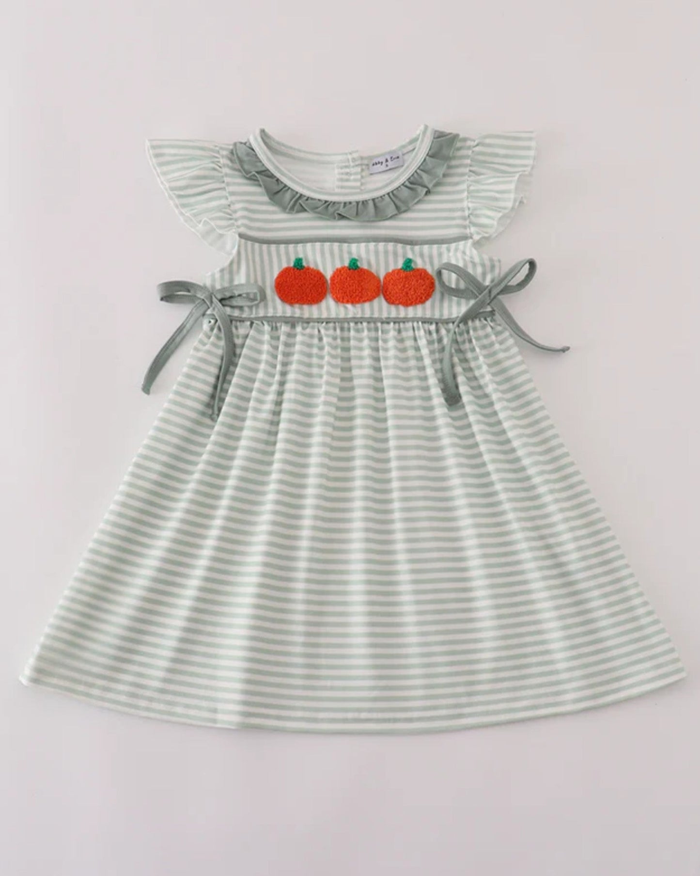 Sage Pumpkin Ruffle Dress