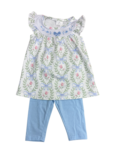 Emb bow Flower Dress