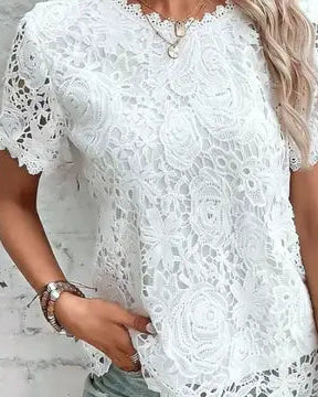 Lace Short Sleeve Top