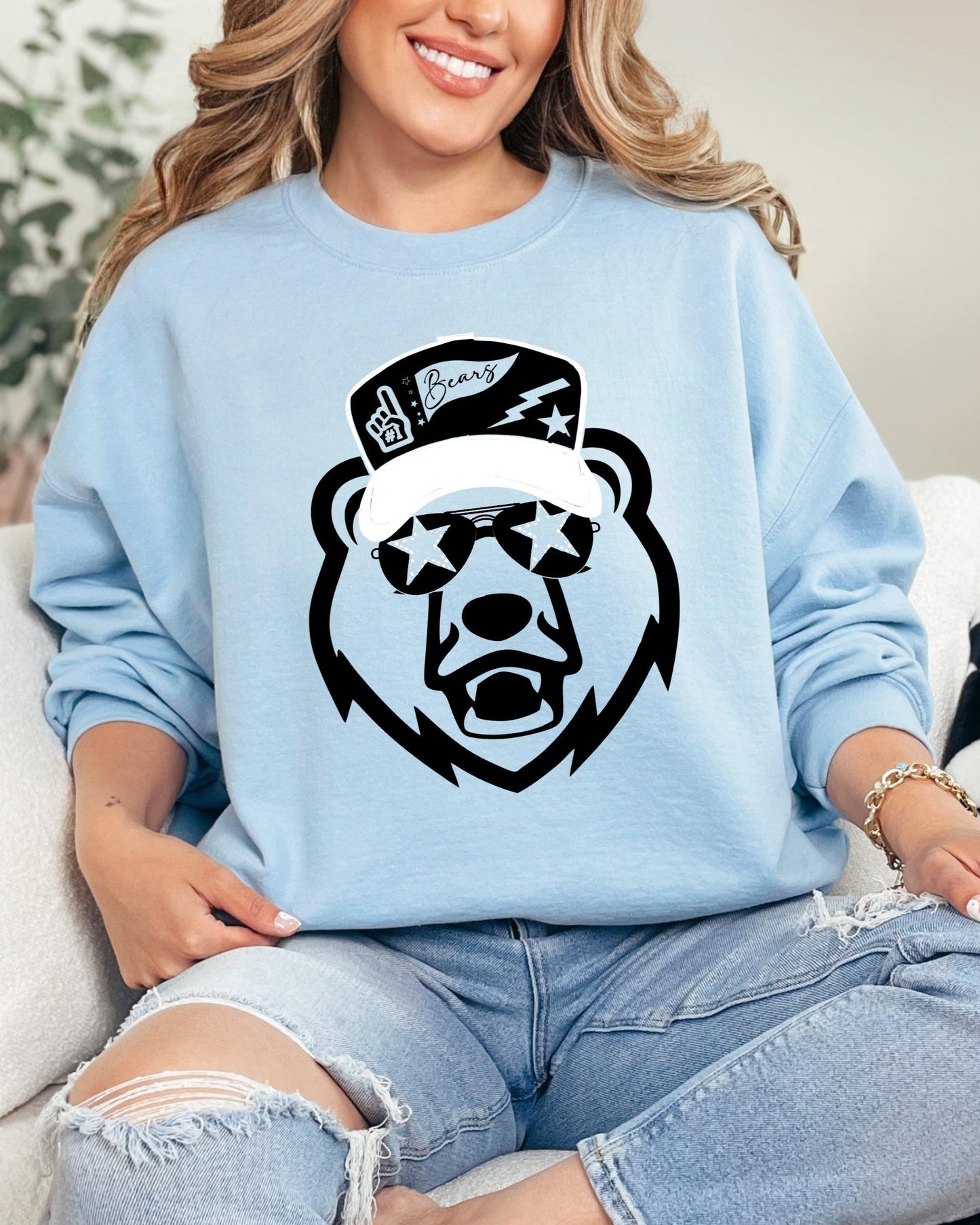 North Corbin Bear with a hat Adult Sweatshirt