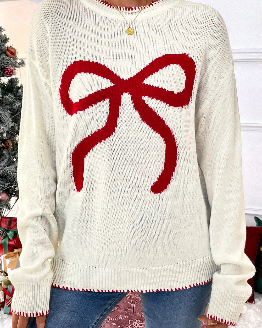 Red Bow Sweater