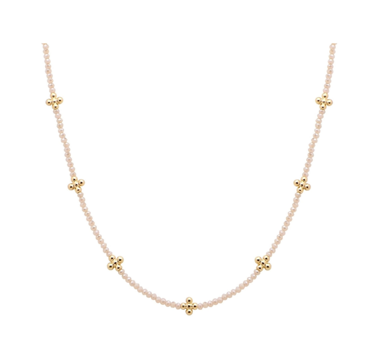 Pink Glass Beaded Necklace