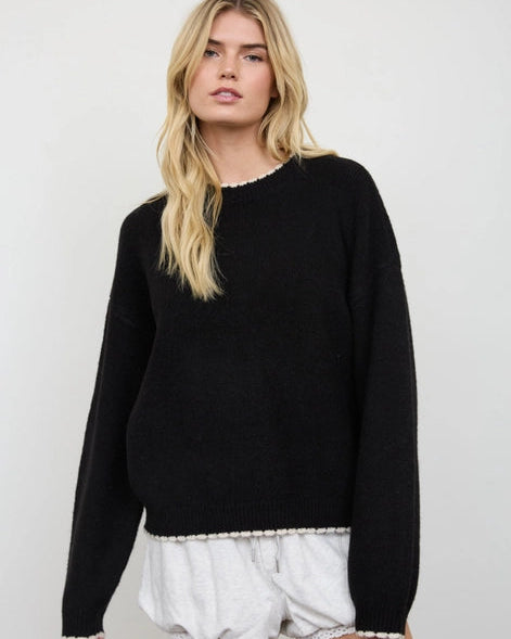 Contrast Edge Sweater