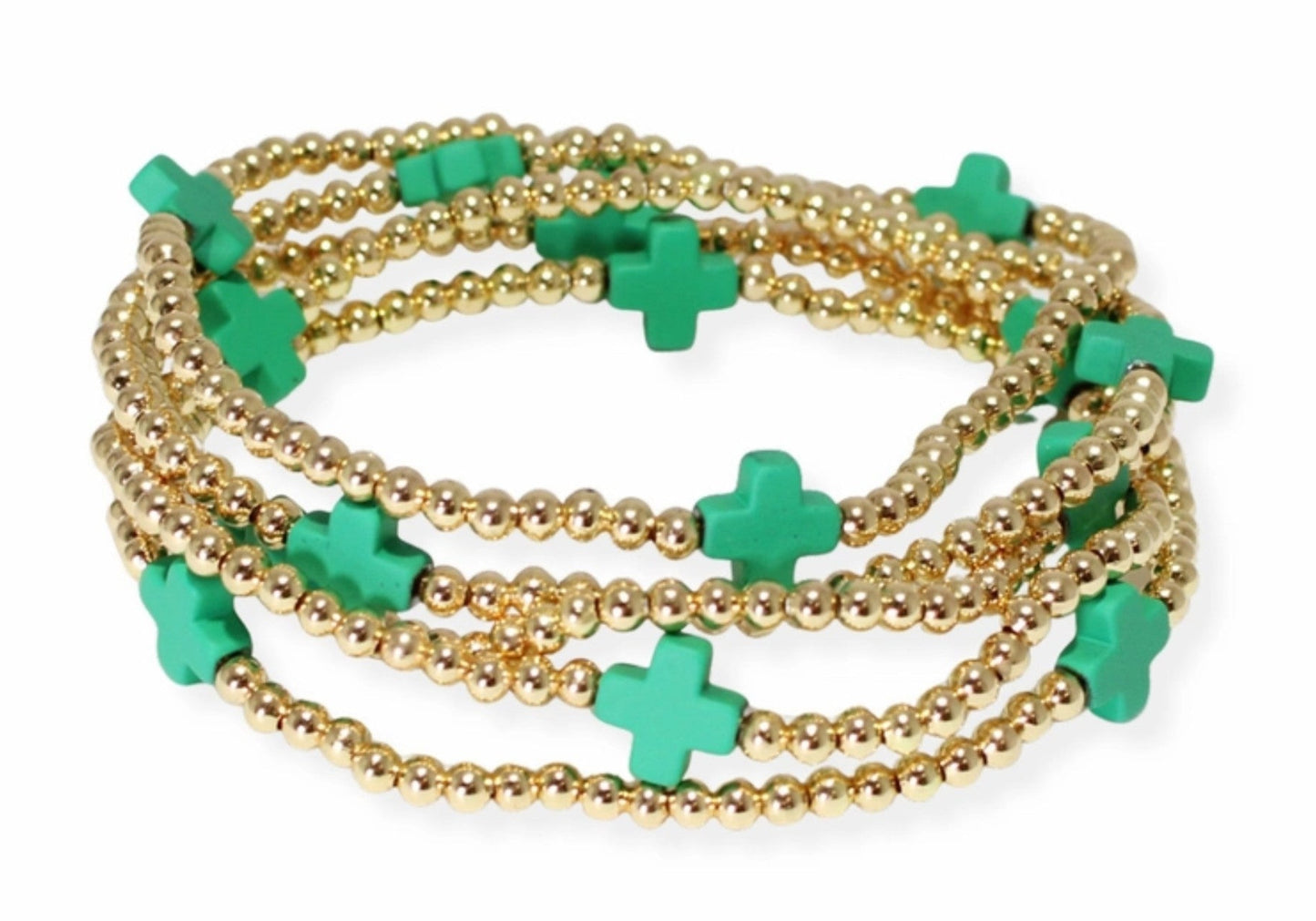 Green Cross Ball Bracelet