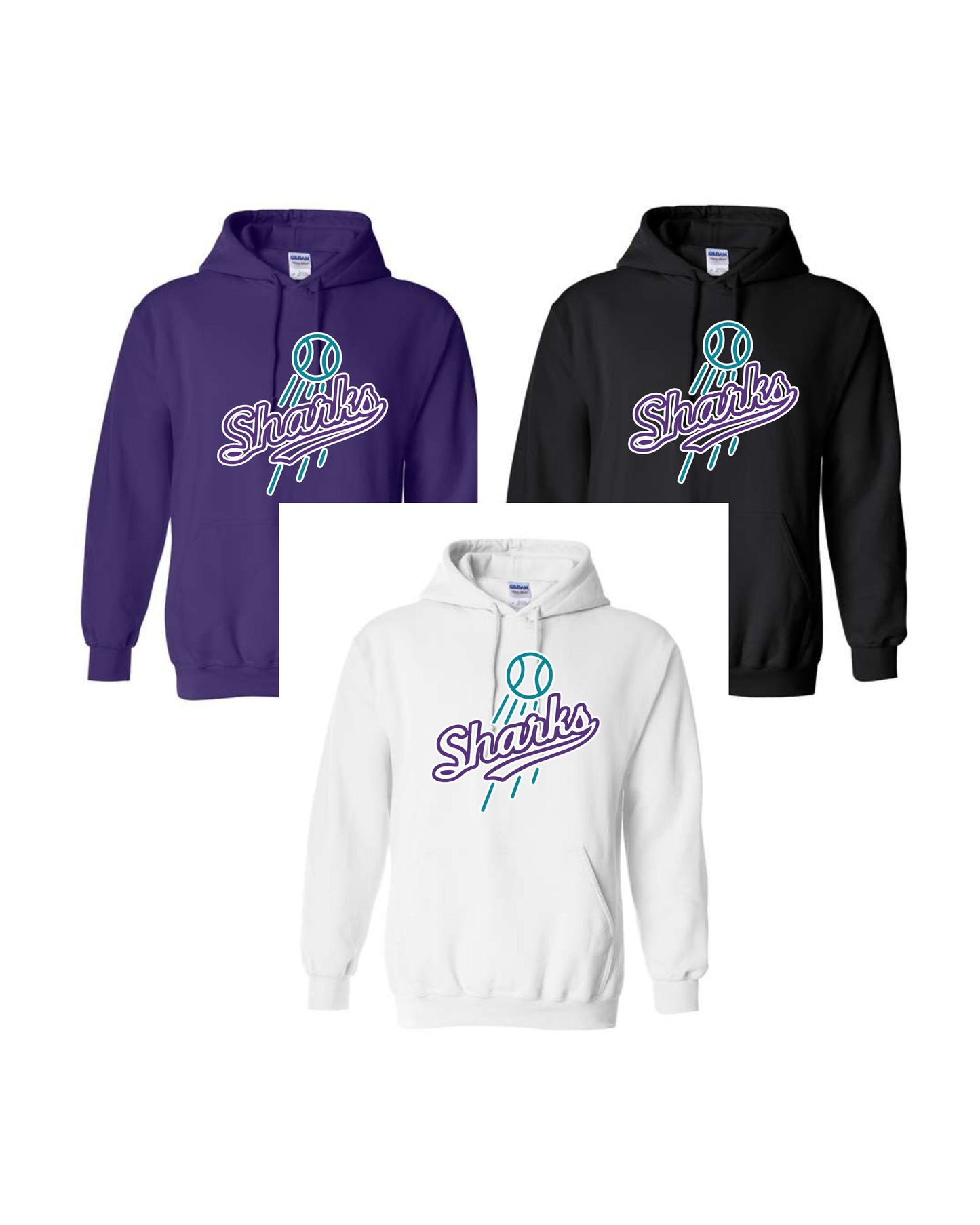 3 Color Shark Logo Hoodie