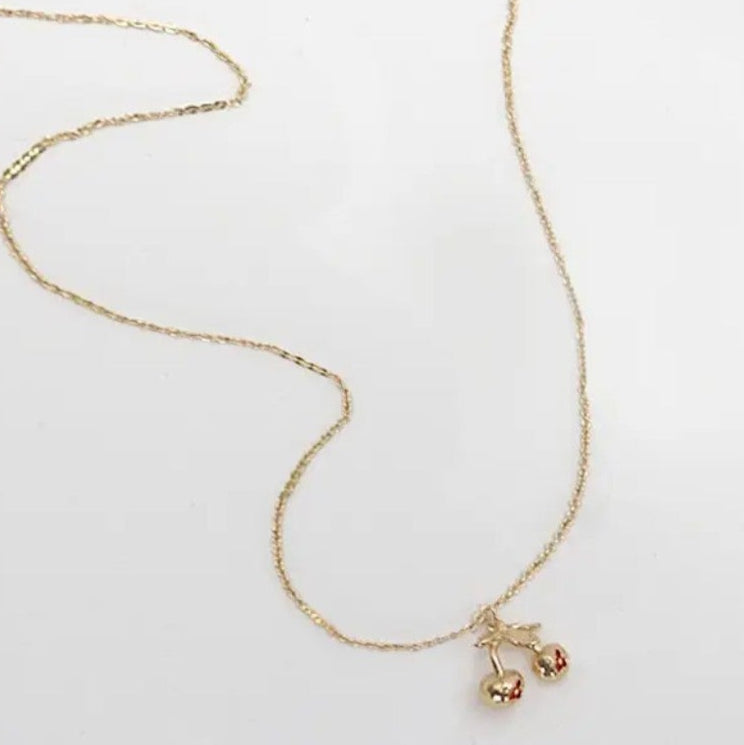 Mini Cherry Charm Necklace