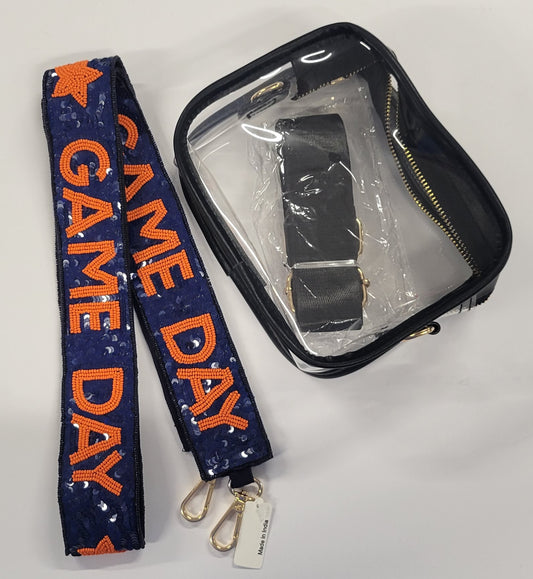 Blue and Orange Game Day Purse Strap