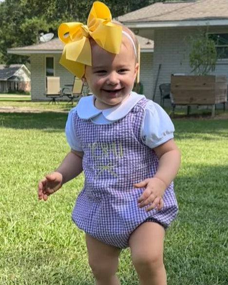 LSU Emb. Gingham Bubble