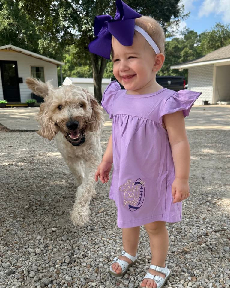 Sister Game Day Baby Dress