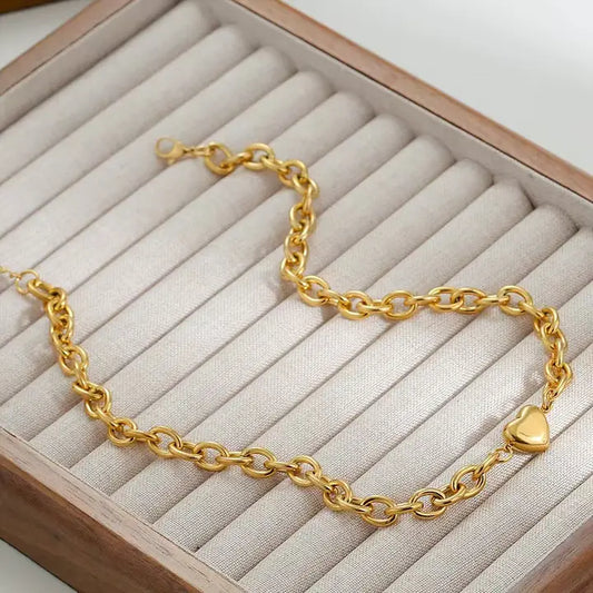 18K Tarnish Free Heart Necklace