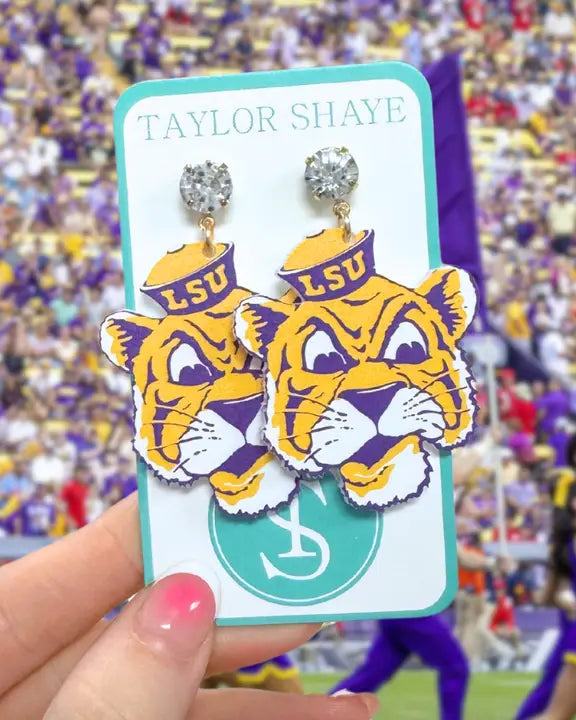 LSU Vintage Tiger Earrings
