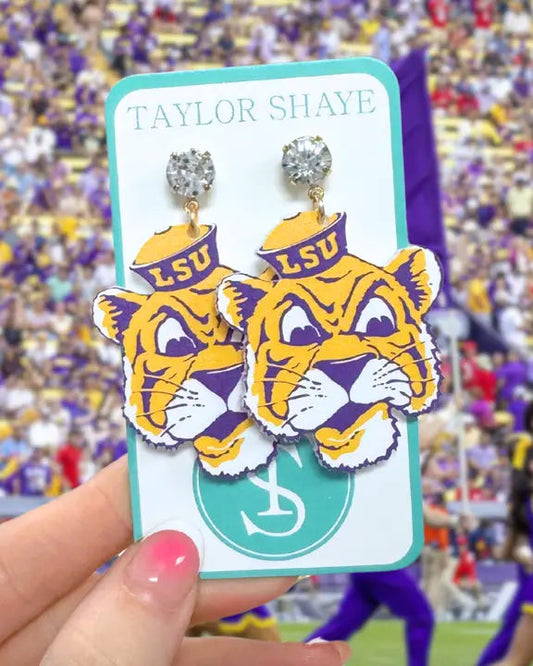 LSU Vintage Tiger Earrings