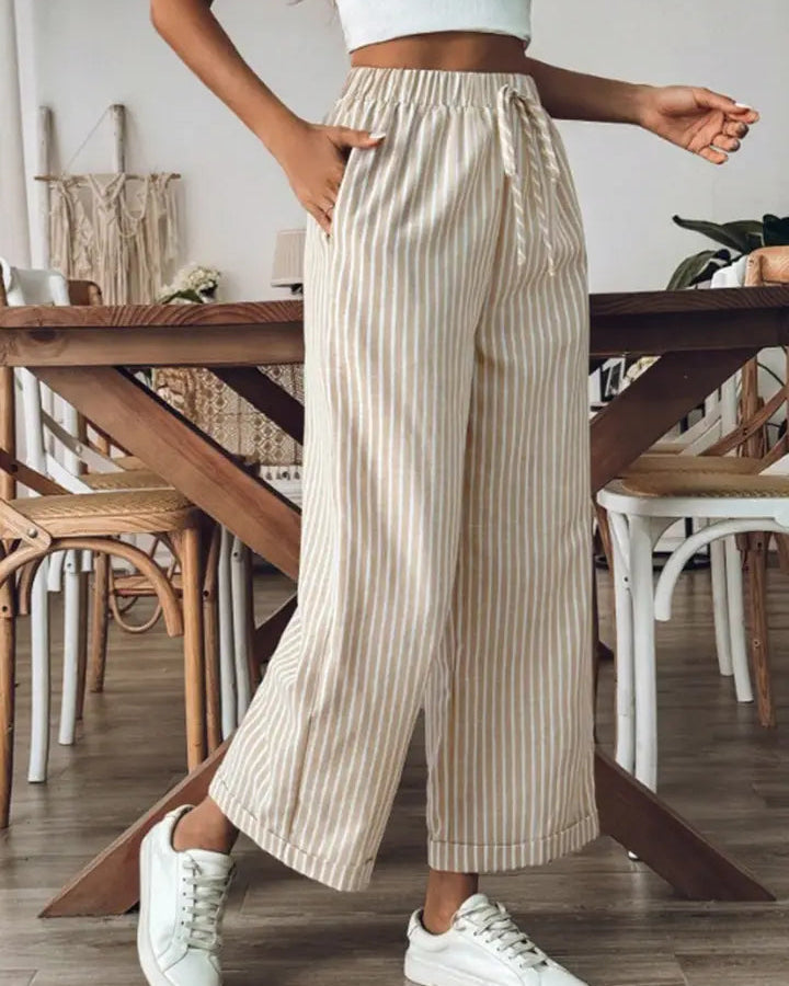 Striped Loose Straight Pant