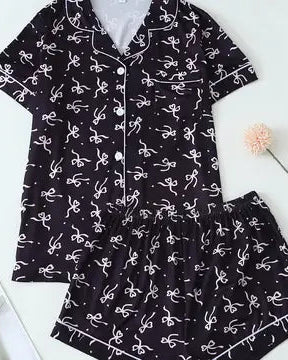 Black Cozy Bow Pjs