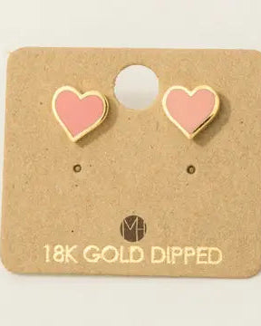 18K Dipped Heart Earrings