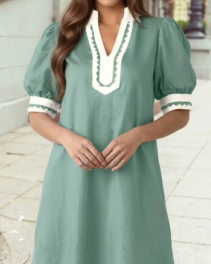 Scallop Trim Dress