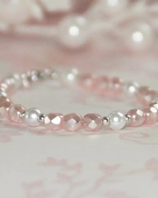 Pearl and Pink Infant Bracelet