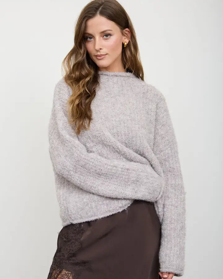 Fuzzy Mock Neck Sweater