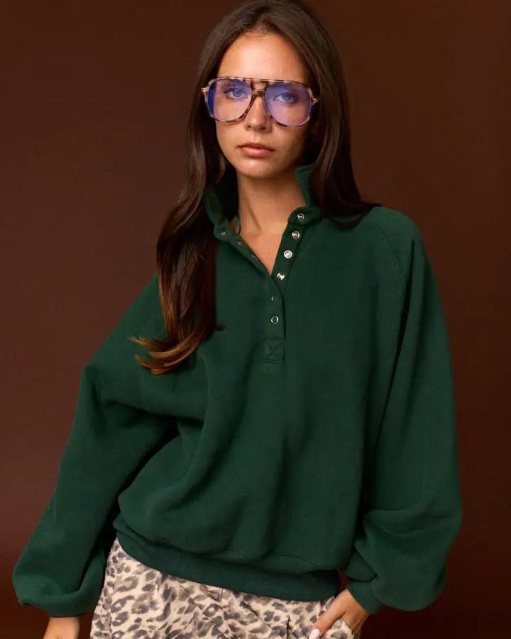Snap Collar Sweatshirt