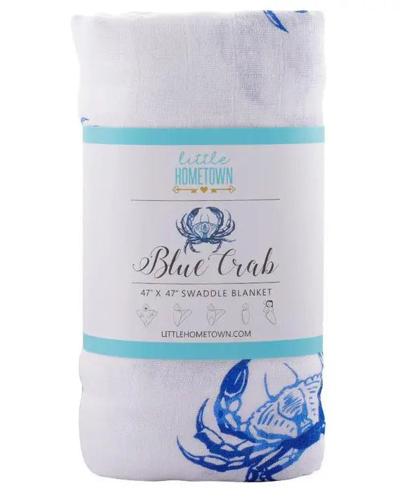 Blue Crab Muslin Swaddle