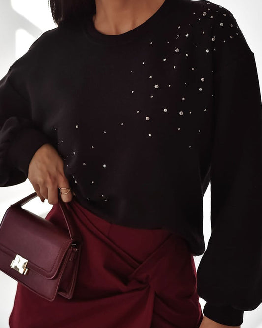 Black Rhinestone Sweatshirt