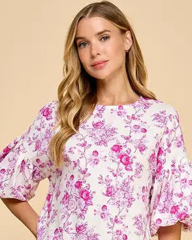 Pink Floral Boxy Top