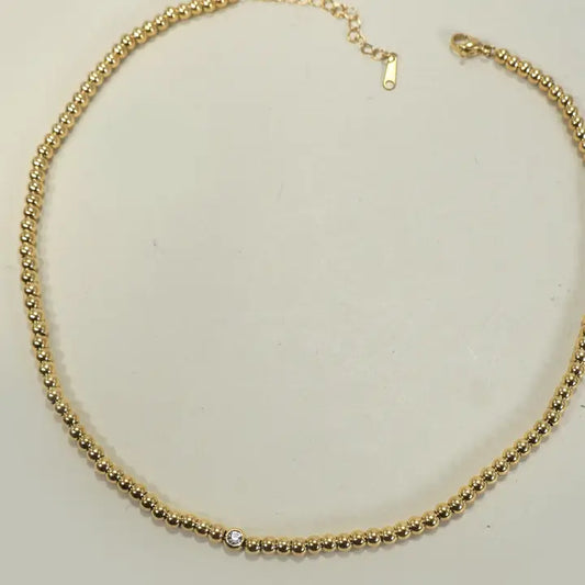 18k Tarnish Free Beaded Necklace
