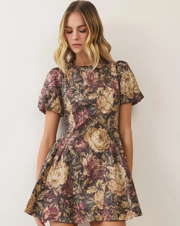 Vintage Floral Mini Dress