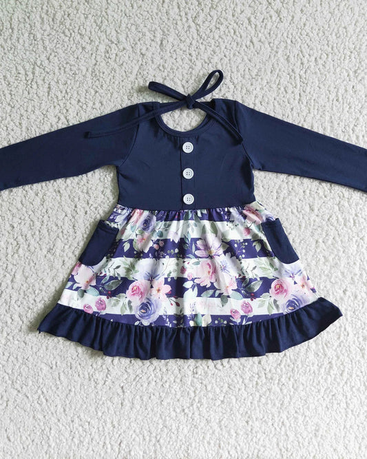 Floral Ruffle Pocket Dress