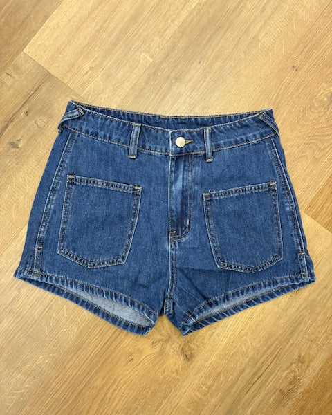 Denim Pocket Mid-rise Shorts