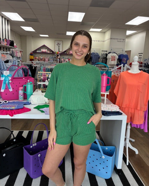 Ribbed Short Sleeve Set