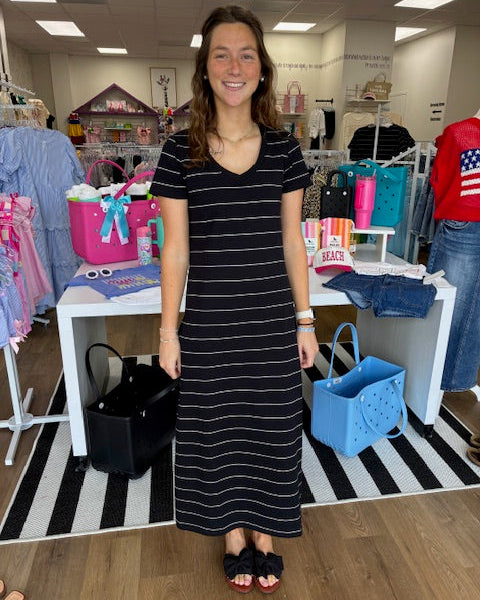 Blk/White Striped Dress