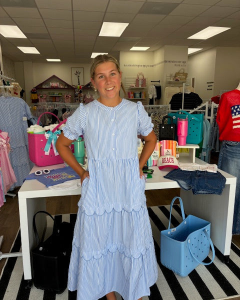 Blue Striped Dress
