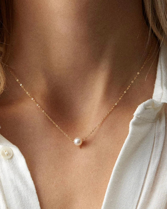 Classic Pearl Charm Necklace