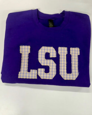 Vintage Applique Lsu Sweatshirt