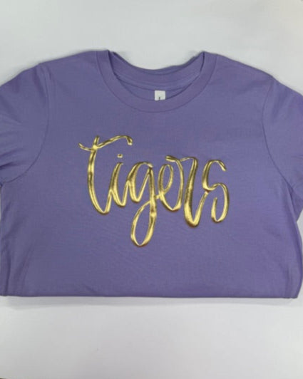 Tigers Met. Gold Puff Tee